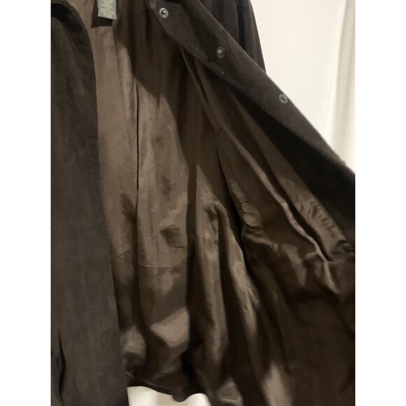 Banana Republic Womens Coat Medium Leather Brown Thick Lined Pockets - Picture 12 of 13